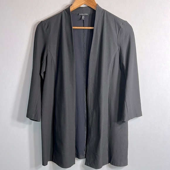 Eileen Fisher Viscose Nylon Spandex Blend Open Front Jacket Cardigan PM - Picture 1 of 7